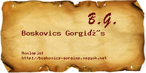 Boskovics Gorgiás névjegykártya